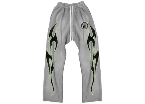 Hellstar Future Flames Sweatpants Grey/Green