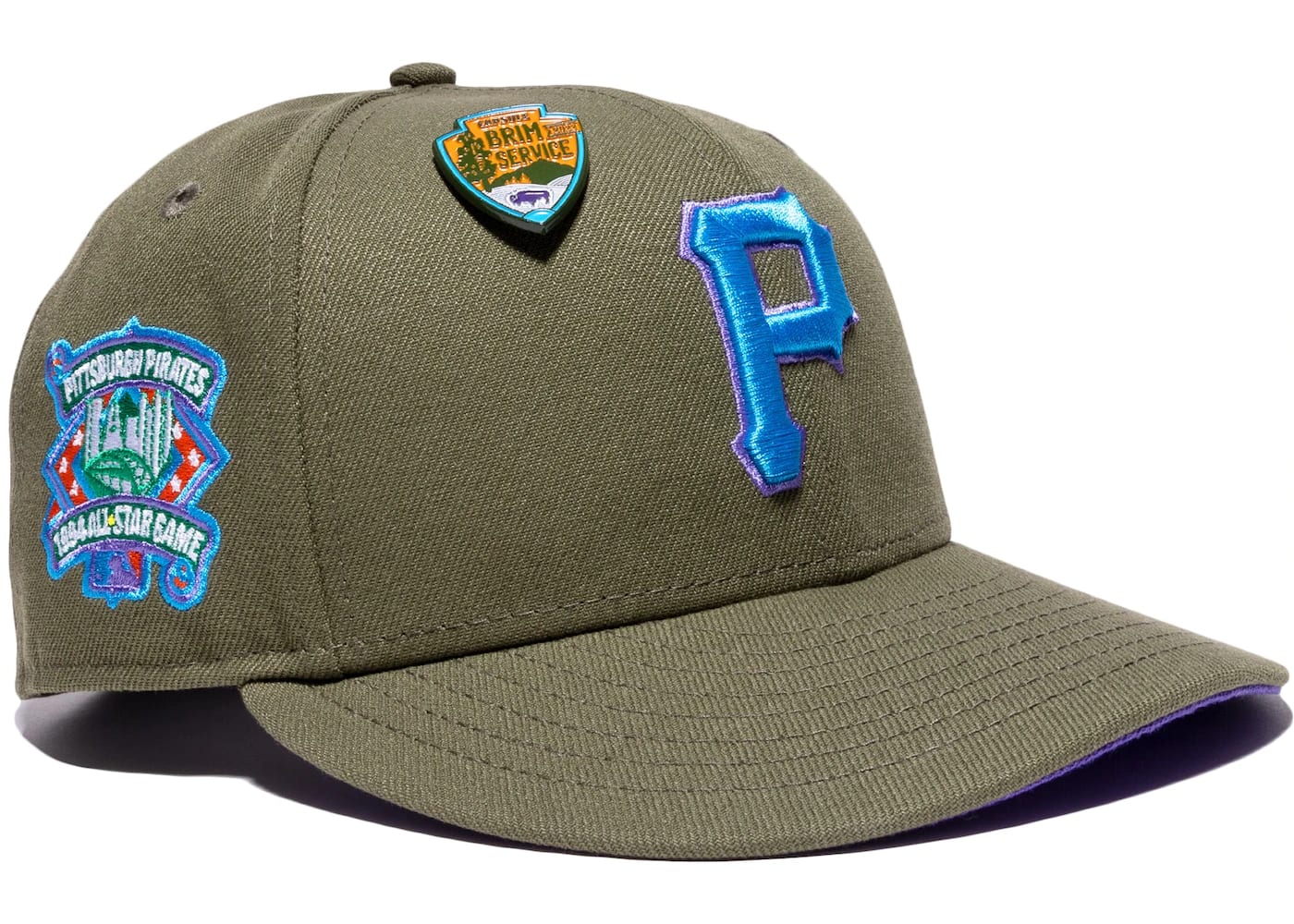New Era Pittsburgh Pirates Capsule Brim Service Collection 1994 All Star Game 59Fifty Fitted Hat Green/Purple