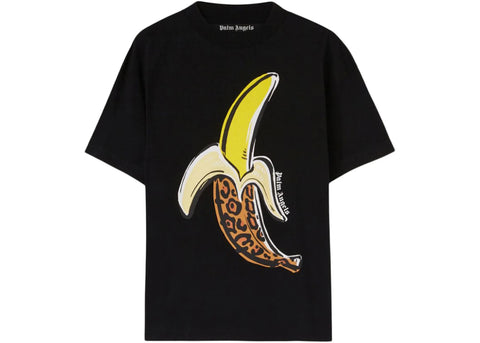 Palm Angels Leopard Banana Classic T-Shirt Black/Yellow