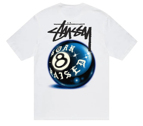 Stussy x Born X Raised 8 Ball Tee White