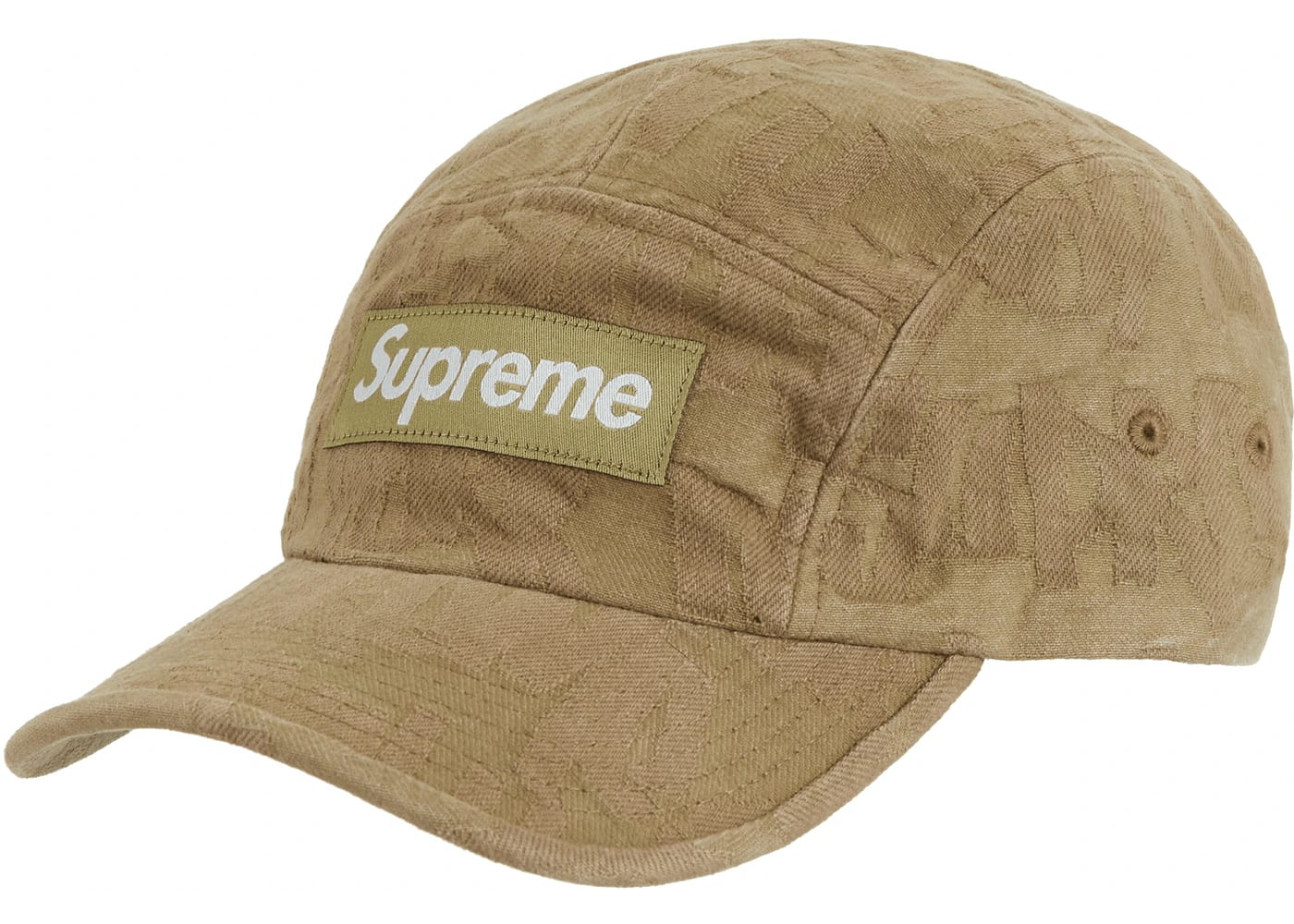 Supreme Fat Tip Jacquard Denim Camp Cap Olive