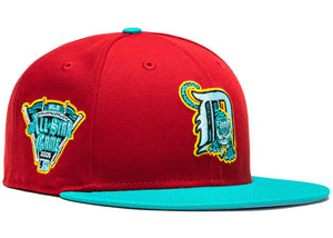 New Era Detroit Tigers Captain Planet 2.0 2005 All Star Game Patch Alternate Hat Club Exclusive 59Fifty Fitted Hat Red/Teal